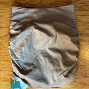 HALARA Brown Faux-Suede Mini Skirt